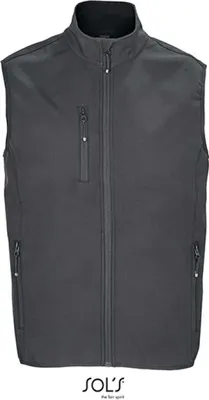 Produktbild von SOLs 03825 | MenŽs Falcon Zipped Herren Softshell Bodywarmer - Farbe: Charcoal Grey (Solid) - Größe: M
