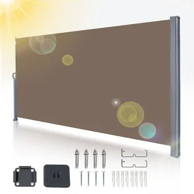 Produktbild von Yakimz Seitenmarkise Ausziehbare Alu Seitenmarkise Garten Markise Sonnenschutz Regenschutz 180x300 Braun