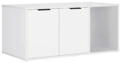 Obrázek produktu pro vidaXL Kočičí toaleta, bílá, 100 x 49 x 45 cm, materiál: dřevotříska