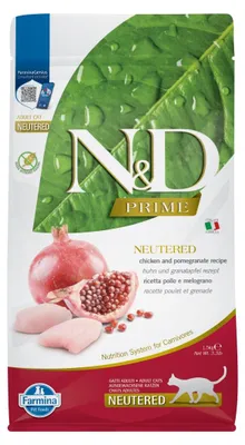 Zdjęcie produktu dla Farmina Pet Food N&D Prime, Dorosły, Kurczak, Granat, 1,5 kg, Nie zawiera ziarna, Nie zawiera aromatów żywnościowych, Zawiera przeciwutleniacze