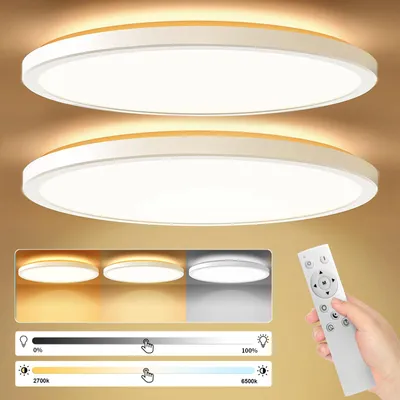 Zdjęcie produktu dla Oświetlenie sufitowe LED, 24W, 3000-6500K, lampa sufitowa z pilotem, idealna do sypialni, salonu, pokoju dziecięcego, balkonu, kuchni, łazienki, salonu, średnica 30 cm