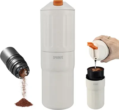 Produktbild von Kaffeemaschine, wiederaufladbare elektrische Mühle mit konischem Frässtift aus Edelstahl, integriertes Handbrüh-Set mit Edelstahlfilter & Reisebechern