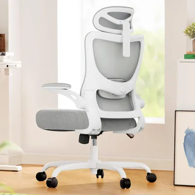 Productafbeelding van Marsail kantoel, ergonomische kantoel, verstelbare bureaustoel – grijs