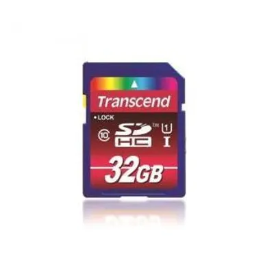 Produktbild von Transcend 32GB SDHC CL 10 UHS-1, 32 GB, SDHC, Klasse 10, MLC, 90 MB/s, Class 1 (U1)
