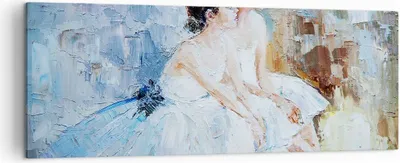 Produktbild von Bild auf Leinwand - Leinwandbild - Balletttänzer tanzen - 140x50cm - Wand Bild - Wanddeko - Leinwanddruck - Bilder - Kunstdruck - Wanddekoration - Leinwand bilder - Wandkunst - AB140x50-3767