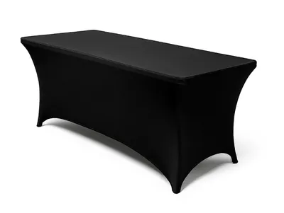 Produktbild von TISCHHUSSE 180x76x75cm Schwarz elastisch rechteckig Stretch Tischdecke Buffettisch Biertisch Tishcover Party Tisch Husse Bezug (Schwarz-21)