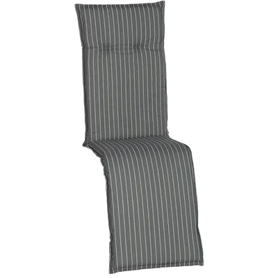 Produktbild von NYVI Auflage Barcelona für Relaxliegen / Relaxstühle 171x50 cm Grau Weiße Streifen - Liegenauflage mit Komfortschaumkern und Bezug - Sitzpolster für Gartenliegen & Relaxsessel