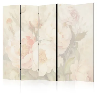Produktbild von Muralo Beidseitig bedruckter PARAVENT 5-teilig Raumteiler klappbar PFINGSTROSEN BLUMEN 225cmx172cm