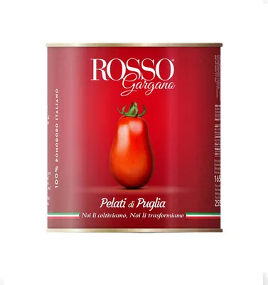 Obrázek produktu pro Rosso Gargano Pelati di Puglia 2,5 kg italské rajčata pelati velká plechovka