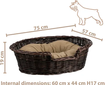 Obrázok produktu pre Vŕbový kôš pre psov oválny 75x57 H19 CM