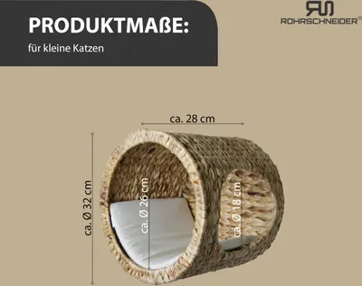 Produktbild von Rohrschneider Katzenhöhle Wandmontage | Wandhöhle Katze mit Schlafhöhle und Hochsitz | Regal Katze als Wandbett für Katzen | Katzenmöbel Wandmontage Wandelemente | Katzen Wandliege als Katzenbett