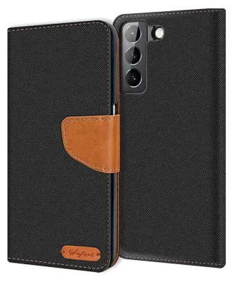 Produktbild von Handy Hülle Samsung Galaxy S21 FE Tasche Wallet Flip Case Schutz Hülle Stoff Cover