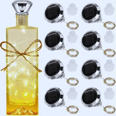 Image de Guirlande lumineuse solaire à LED, 2 m, 20 LED, pour l'extérieur