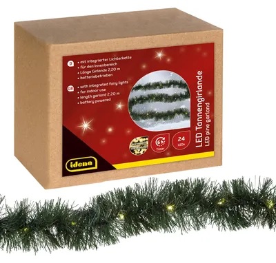 LED-Dennenslinger 24 warmweiße LEDs Timer 2,2 m