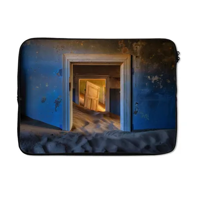 Produktbild von MuchoWow® Laptop Hülle 14 ZollSand - Blau - Tür - Architektur Laptoptasche - Laptoptasche - Stoßsicher - Schutzhaube