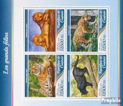 Produktbild von Briefmarken Guinea 2017 Mi 12595-12598 Kleinbogen (kompl. Ausgabe) postfrisch Große Katzen