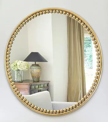 Produktbild von Casa Padrino Luxus Wandspiegel Gold Ø 107 cm - Runder Wohnzimmer Spiegel mit Metallrahmen - Schlafzimmer Spiegel - Badezimmer Spiegel - Garderoben Spiegel - Luxus Kollektion