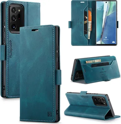 Image de Galaxy Note 20 Ultra Case, RetroPolyuréthaneLeather Case, Stand and Protective Case for Samsung Galaxy Note 20 Ultra Blue Blue