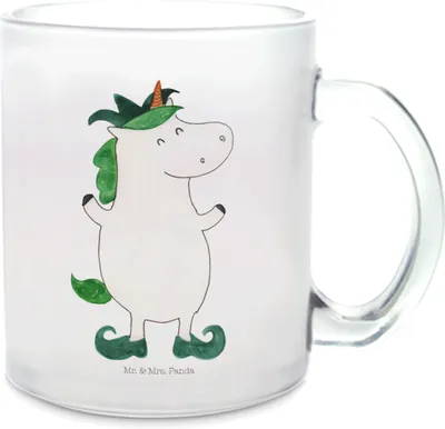 Produktbild von Mr. & Mrs. Panda Pott Einhorn Joker - Transparent - Geschenk, Unicorn, Einhörner, Hofnarr, Mittelalter, Motivtasse, Henkeltasse, Teetasse, Kasper, Trinkglas, Haferl