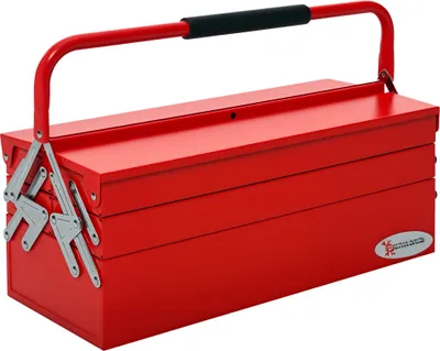 Produktbild von DURHAND Werkzeugkoffer 5 Fächer Aufklappbar 56 x 20 x 41 cm Rot