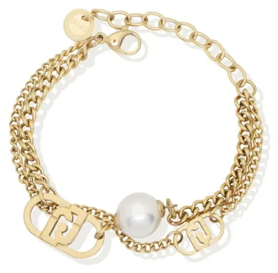 Image de Bracelet double plaqué or avec perle synthétique LJ2804
