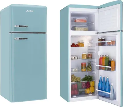 Produktbild von Amica Kühl-/Gefrierkombination KGC 15632 T, 208 l, ST, 40 dB, 2,5 kg/24h, , Farbe Hellblau