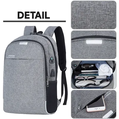 Produktbild von Rucksack Herren, Laptop Rucksack Schulrucksack mit USB Ladeanschluss & Anti-Diebstahl Schloss, Wasserdicht Rucksack Daypacks für Arbeit(Schwarz)