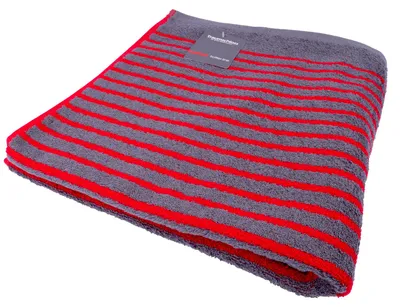 Produktbild von Traumschloss Frottier-Line Stripes Duschtuch 70 x 140 cm rot 100% Baumwolle, absolut hautsympathisch