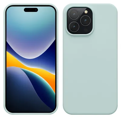 Produktbild von kwmobile Handyhülle für iPhone 14 Pro Max Hülle, für iPhone 14 Pro Max Case - Hülle Silikon - kabelloses Laden - Cool Mint