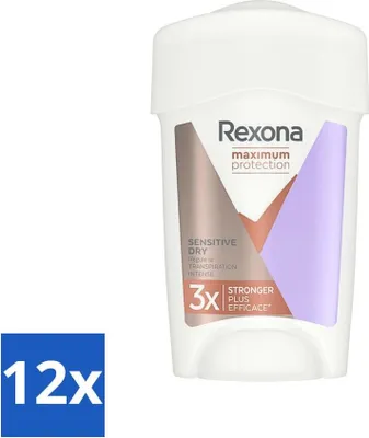 Image de Rexona Women - Déodorant stick - Protection maximale Sensitive sèche - Extra protection - 45 ml - Pack avantage - 12 pièces