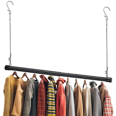 Verstellbare Kleiderstange 38-101 cm, Edelstahl, matt schwarz