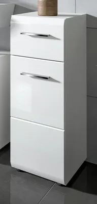 Produktbild von Badezimmer Kommode "Cover" in weiß Hochglanz Badkommode 30 x 80 cm