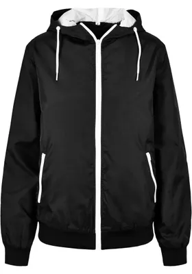 Produktbild von Build Your Brand Ladies Windrunner, Black/White, S