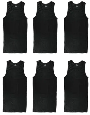 Productafbeelding van Gelante Athletic heren tanktop, 100% katoen, 6 stuks, zwart, maat M