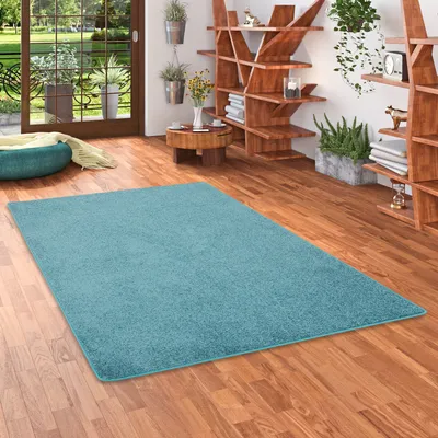 Produktbild von Hochflor Langflor Teppich Cottage Petrol, Größe:400x500 cm