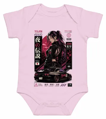 Obrázok produktu pre Rýchlosť je sila. Dievčenské tričko s motívom anime, štýl JDM, estetika Japonska, streetwear, model "body", farba: ružová, veľkosť: 6/12 mesiacov