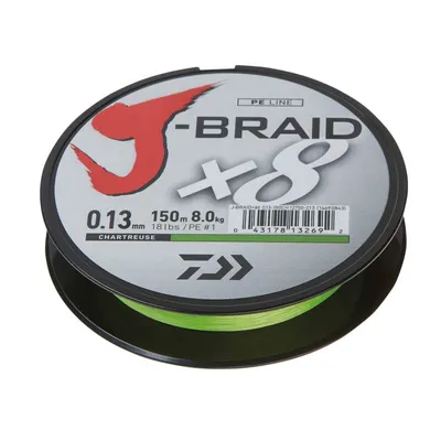 Image de Daiwa J-Braid X8 Chartreuse Fil de pêche tressé au mètre, diamètre par mm:0,51
