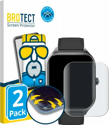 Produktbild von 2x BROTECT Fullscreen Schutzfolie für FORRLITE Smartwatch 2.01" Displayschutz Folie Fullcover Matt Entspiegelungsfolie