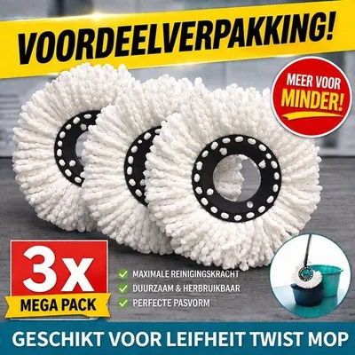 Obrázek produktu pro 3 ks náhradních mikrovláknových utěrek – vhodné pro mop Clean Twist Disc – náhradní hlavice