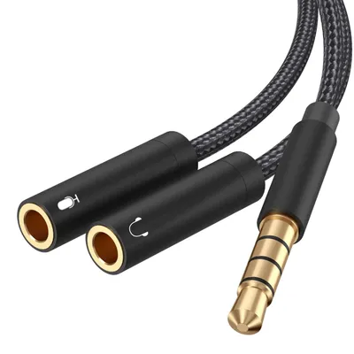 Zdjęcie produktu dla Adapter słuchawkowy 3,5 mm, dzielnik audio typu "Y", adapter do słuchawek i mikrofonu