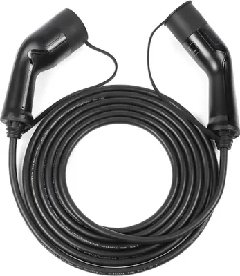Produktbild von Ladekabel Elektroauto - Typ 2 auf Typ 2 - Mode 3 - 16A - 3-phasig 380–480V - 5 m - IP66 - Schwarz