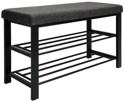 Produktbild von Schuhbank mit Polster - 81x32x50 Schuhregal mit Sitzfläche - Garderobenbank Flur