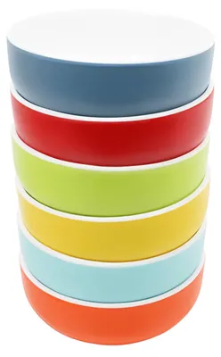 Image de Ensemble de 6 bols et assiettes en mélamine de couleurs vives