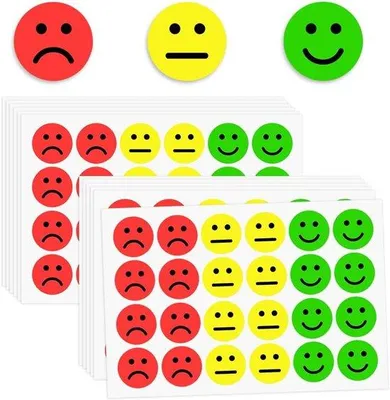 Produktbild von Famanu Emoticon Sticker 1200 Stück - Glücksaufkleber für Kinder