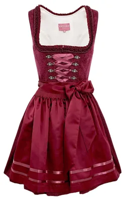 Produktbild von KRÜGER Minidirndl BRYNLEE Bordeaux mit Mieder und Schnürung, 50 cm Rocklänge