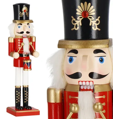 Productafbeelding van Notenkraker Kerst | 38 cm | Goud/Rood/Wit/Zwart
