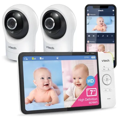 Zdjęcie produktu dla Inteligentny monitor dla dziecka VTech z 7-calowym kolorowym ekranem HD, obsługą Wi-Fi oraz dwoma kamerami o rozdzielczości 1080p FHD