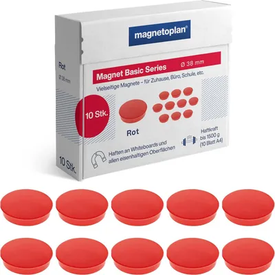 Immagine prodotto di Magnetoplan 1863806 Magnetoplan Rundmagnet "Basic", 38 mm, rosso
