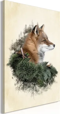 Produktbild von Vlies Leinwandbild - Mr Fox (1 Part) Vertical 40x60 cm Tiere g-C-0321-b-a