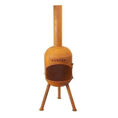 Immagine prodotto di Griglia BonFeu BonSolo - stufa da patio - caminetto con parascintille per serate rilassanti - caminetto da esterno - 34x34x124 cm